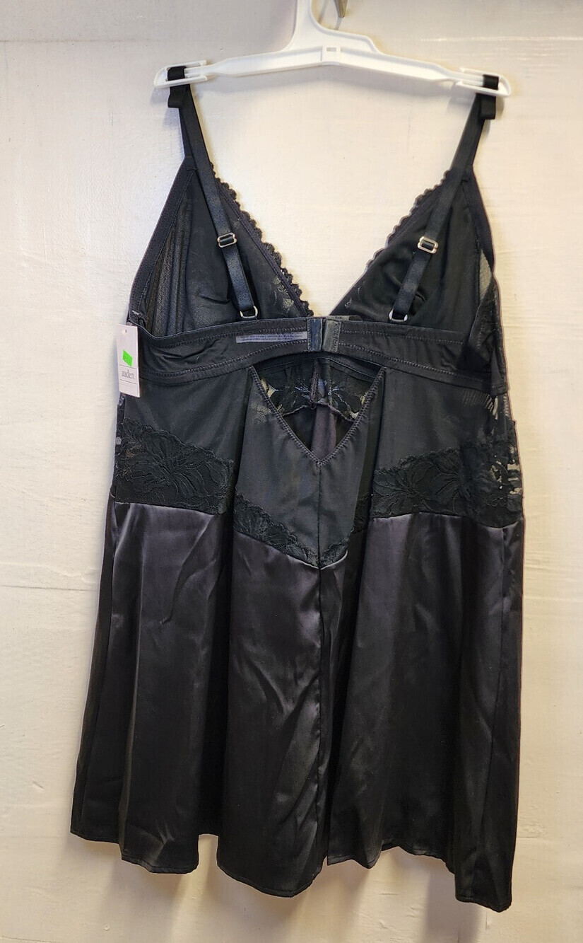 New Auden Women's Black Sexy Lingerie Sleep Dress Pajamas Adjustable Size L - Picture 5 of 5